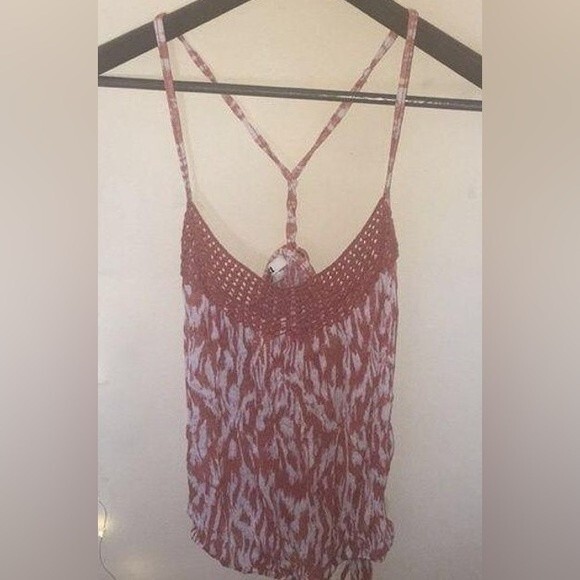 Forever 21 Orange & White Zebra Stripe Light Weight Breezy Sleeveless Tank Top - Picture 4 of 5